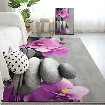 BeddingOutlet Zen Carpet for Living Room 3d Printed Green Floor Mat Flower Lotus Bedroom Area Rug Massage Stone Floral Tapis 5