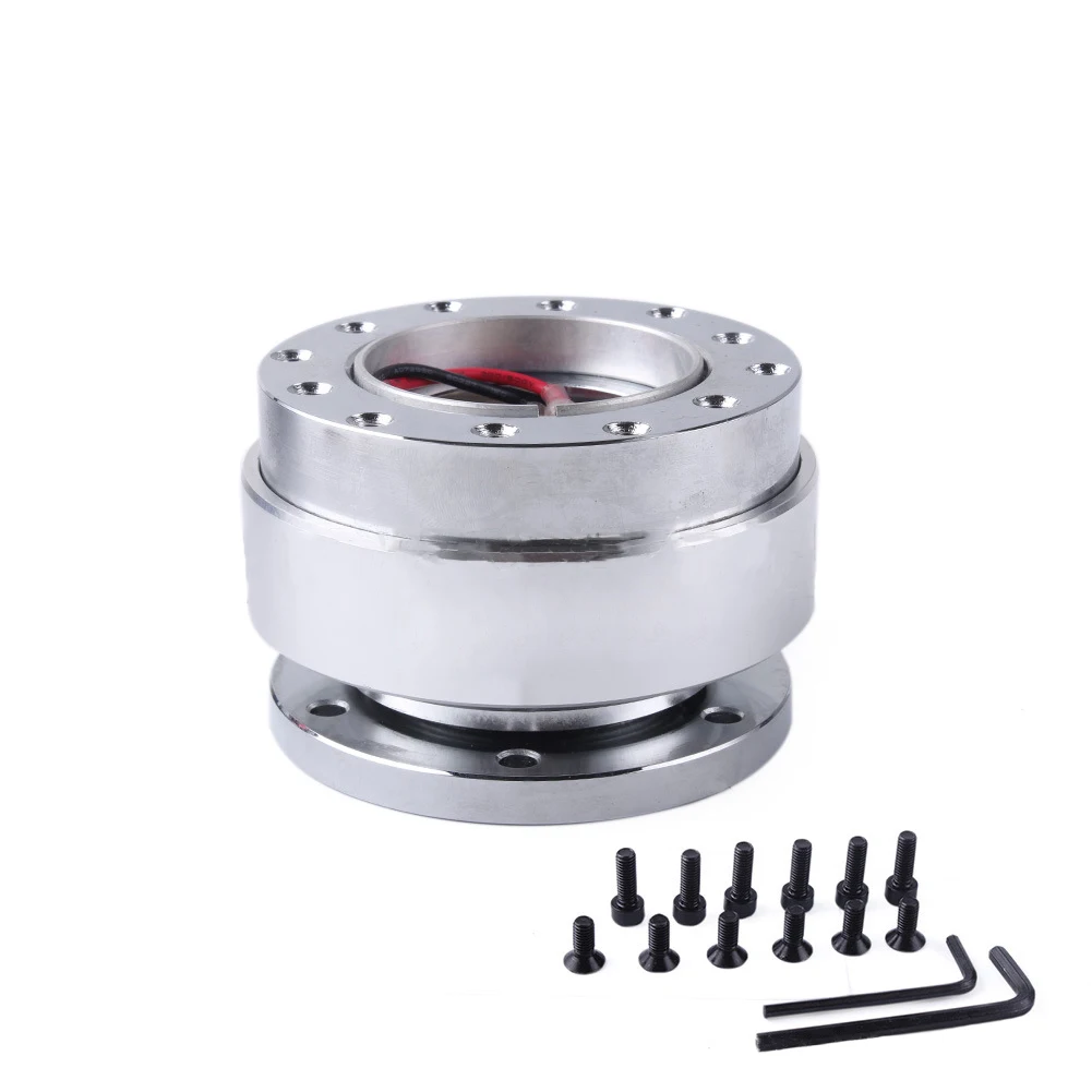 Серебристый Замена Refit Quick Release Hub рулевое колесо мини принадлежности для гонки металлический автомобиль износостойкий адаптер интерьер Универсальный - Цвет: Серебристый