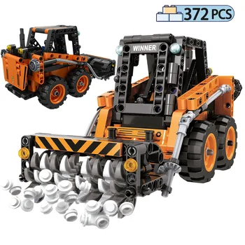 

Mechanical Engineering Crane Vehicle Building Blocks For City Technic Forklift Road Roller Car Bricks Toys for Children Gift