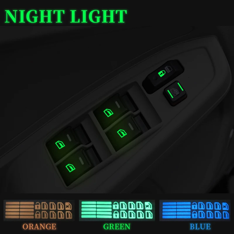 

Car Door Window Luminous Button Sticker Lift Window for Volkswagen Nissan Toyota Honda Ford Mitsubishi Kia Hyundai Chevrolet