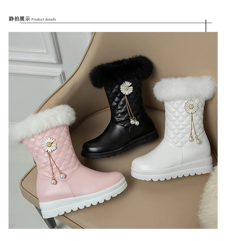 New Children Snow Boots Girls Princess Shoes PU Leather Winter Short Plush Student Waterproof Baby Kids Ankle Boots 02B best leather shoes