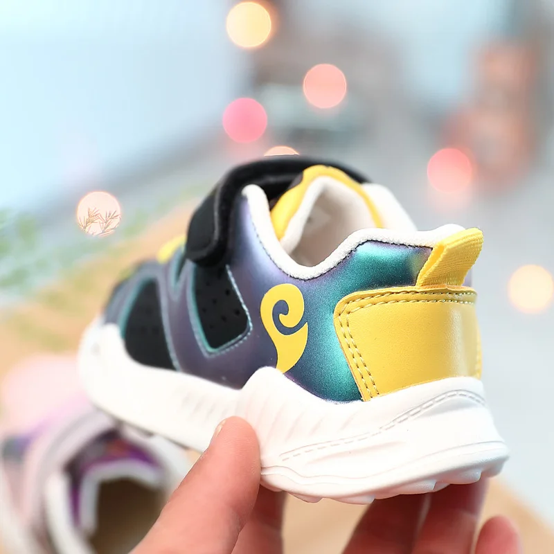 Весенняя новая детская обувь, кожаные дышащие кроссовки для мальчиков, мягкая подошва, уличная теннисная модная повседневная детская обувь