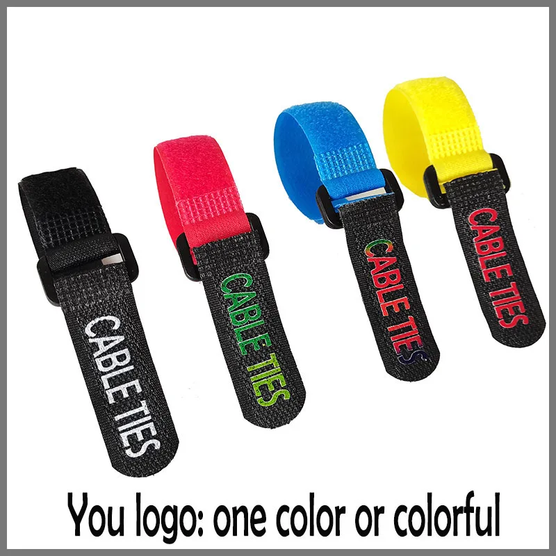 50 Stück Individuell Bedruckbare Nylon-Klettverschlüsse mit Ihrem Logo, Kabelbinder, Klebeband zur Kabelorganisation – Detail 6