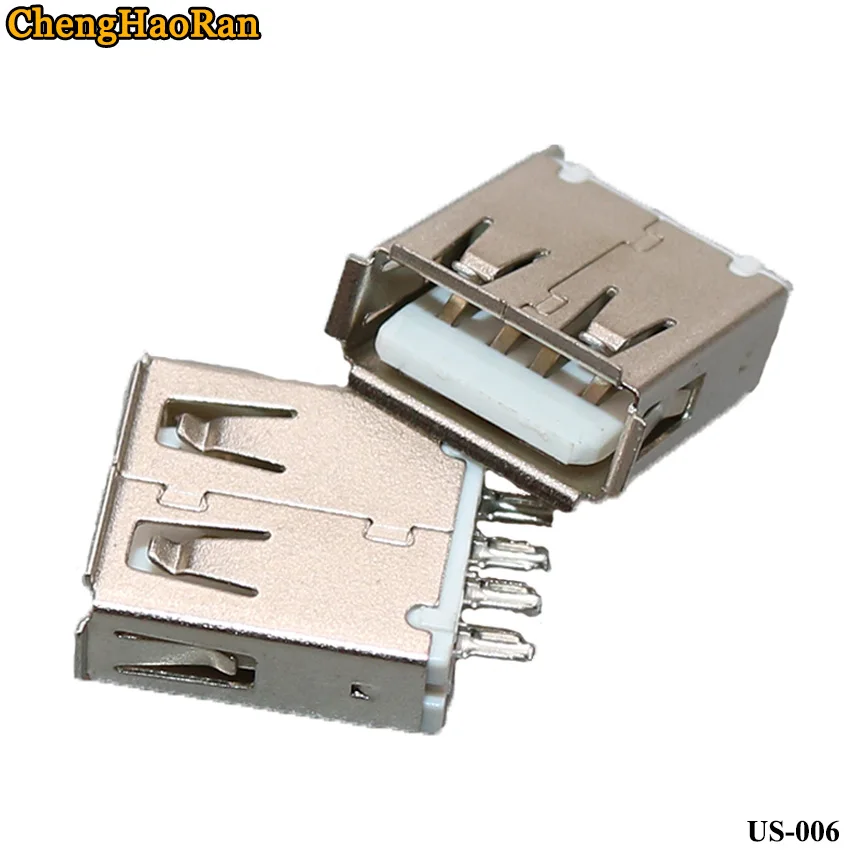 ChengHaoRan 50 шт. коннектор usb-разъема Женский USB Медный Конец 180 градусов 13 7 мм прямой
