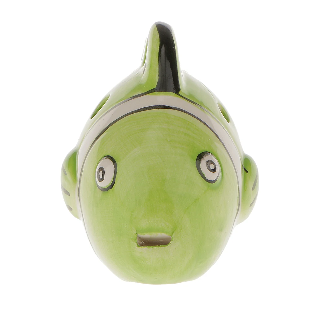 Детская креативная игрушка, светильник с 6 отверстиями, зеленая рыба, керамический свисток окарина