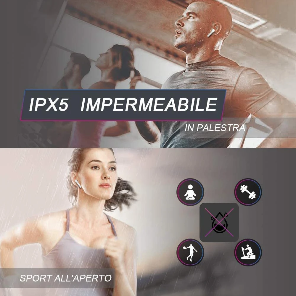 BONOLA TWS Bluetooth wireless earphone 20H Playtime IPX5 3D sound effect earphone for iPhone 12 Pro//12Mini/11Pro Xiaomi Samsung