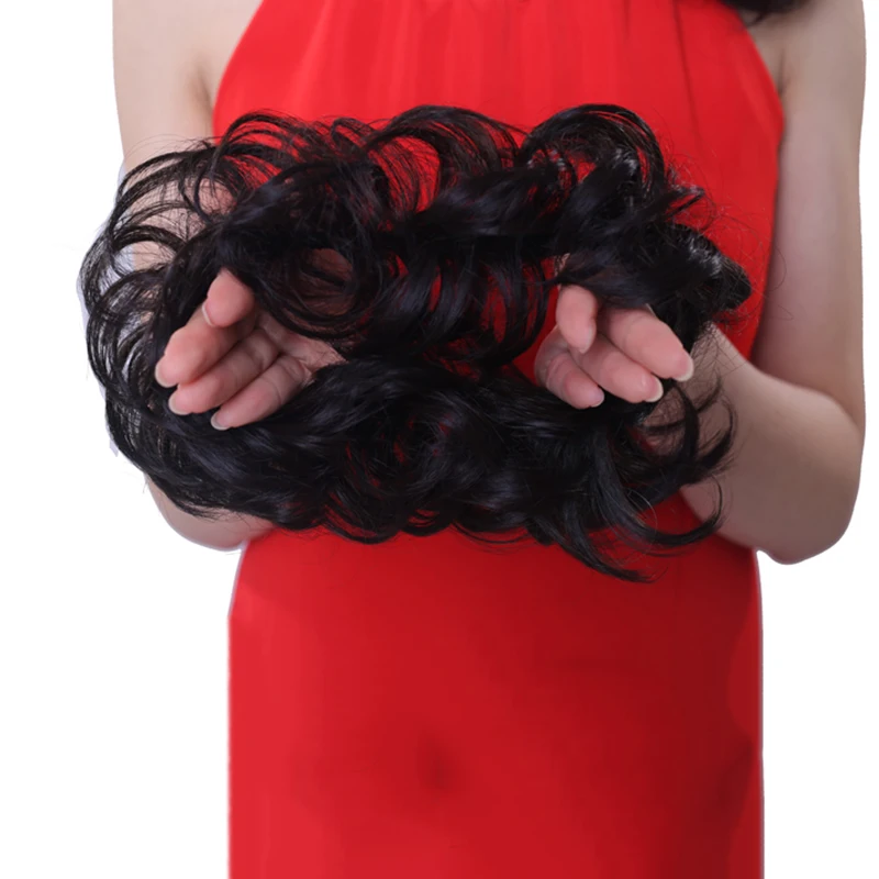 

LIHUI Synthetic Chignon Bun for ponytail Round Messy wig bun Curly hair Elastic rope bun Simple and practical For girls