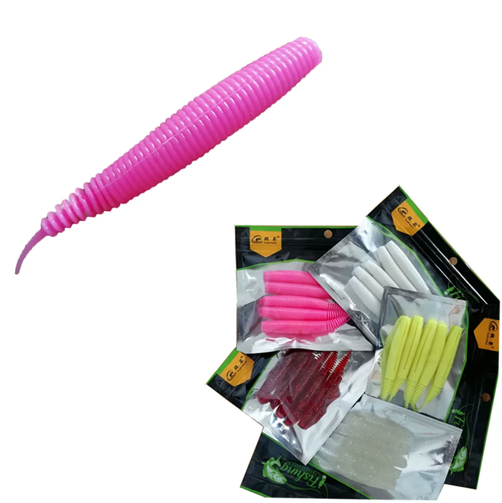 

5PC/Bag 10cm 7g Earthworm Soft Worm Silicone Artificial Baits Maggot Grub Soft Fishing Luya Lure Fish Lures Bread Worms Floating