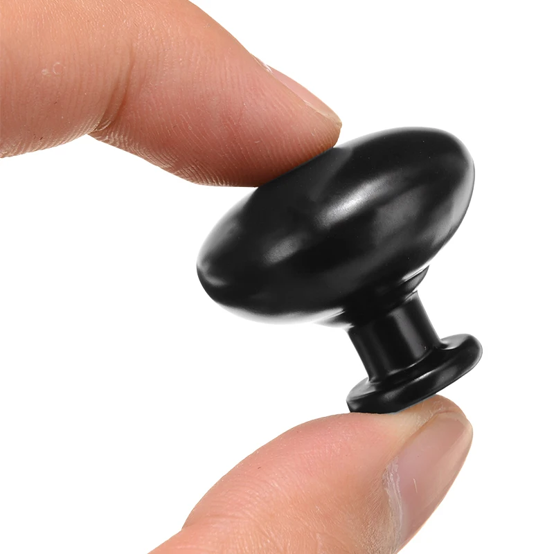 10pcs Matted Black Zinc Alloy Cabinet Drawer Knobs Round Pull Knob Furniture Hardware Cabinet Pulls