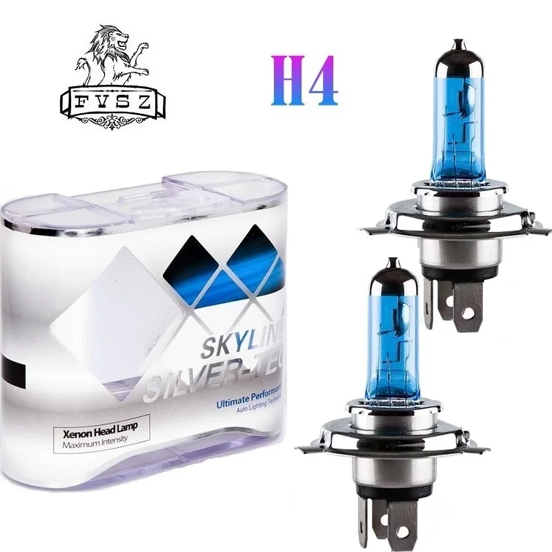 

2Pcs H4 100W H1 H7 H11 Car Halogen Headlamps Bulb High Qualit Far And Near Integrated Platinum Head Quartz Glass Blue Tube White