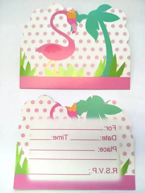 New Flamingo Birthday Party Disposable Tableware Set Party Paper Plate Napkin Napkin Summer Hawaii Flamingo Event Party Supplies Card 10pcs