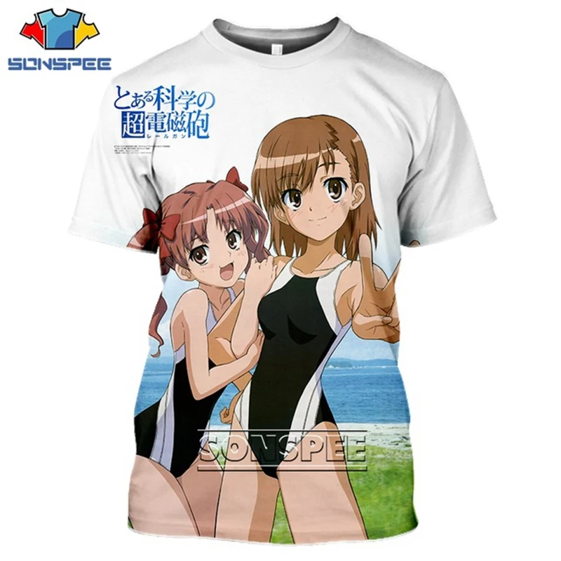 Anime Sexy Girl Summer Oversized T-Shirt Men Women T-shirt 3D Print Comic A Certain Scientific Railgun Harajuku T Shirt Clothing (18)