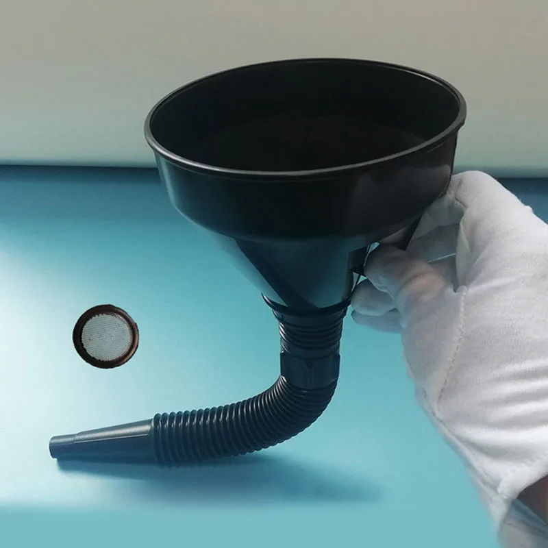 1Pc Funnel With Filter Mesh Parts Auto Flexible Refueling Replacement PP