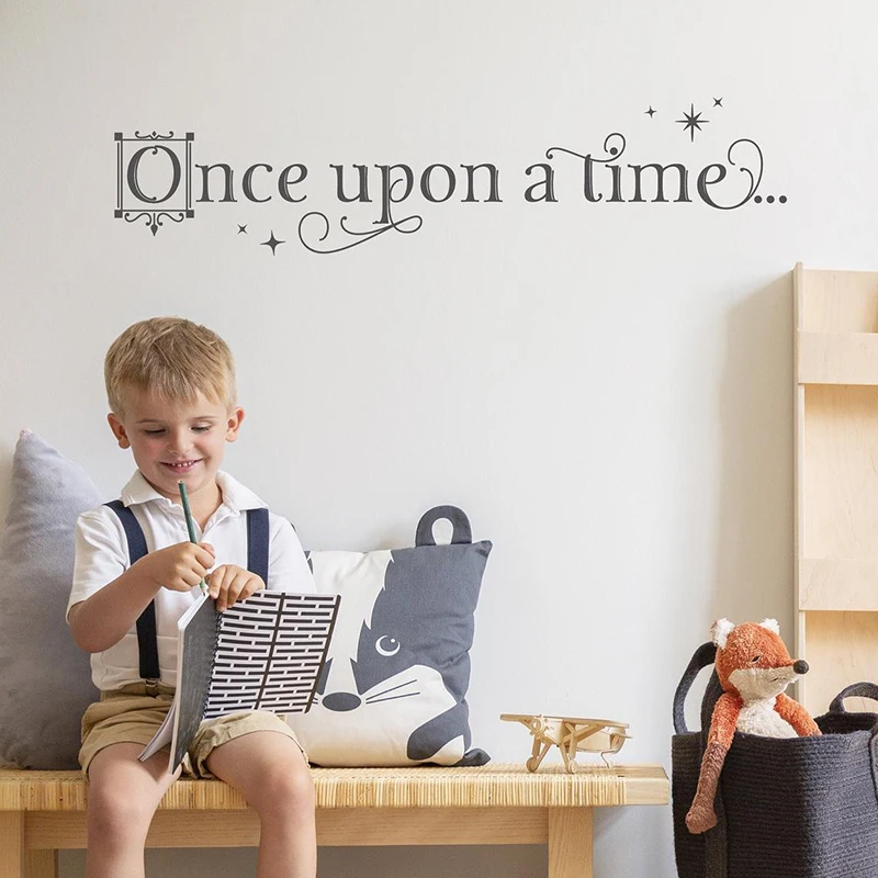 Наклейка Once Upon a Time для детской комнаты настенная наклейка воображение цитата