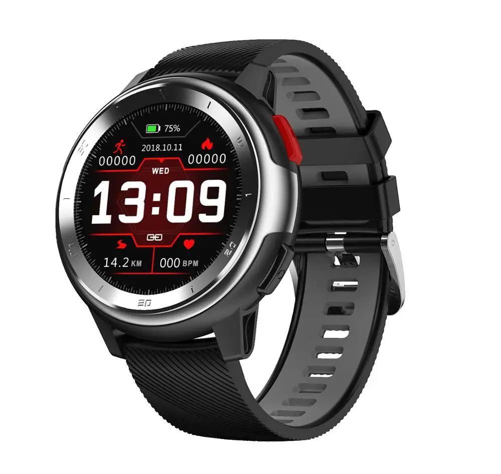 UTELITE DT68 Smartwatch HD Full Touch круглый экран браслет IP68 Водонепроницаемый фитнес трекер ЭКГ сердечного ритма спортивные часы браслет - Color: Grey