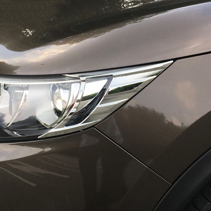 Chrome ABS Decorative Sticker Front Head Light Lamp Eyebrow Trim Cover Bezel Garnish For Nissan Qashqai 2016 2017 2018 | Автомобили и