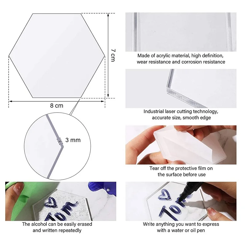 5/7.5/10/15cm Clear Acrylic Circle Blank Sheet Round Acrylic Discs for Art  Project Painting