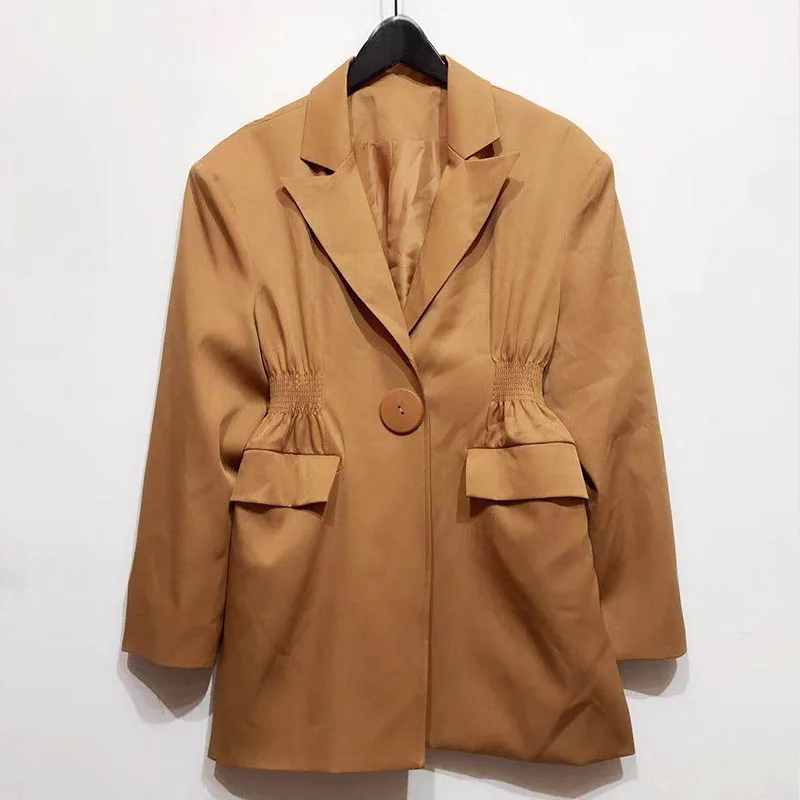 HIGH STREET Новая мода стильный Блейзер Куртка женская на одной пуговице свободный стиль блейзер