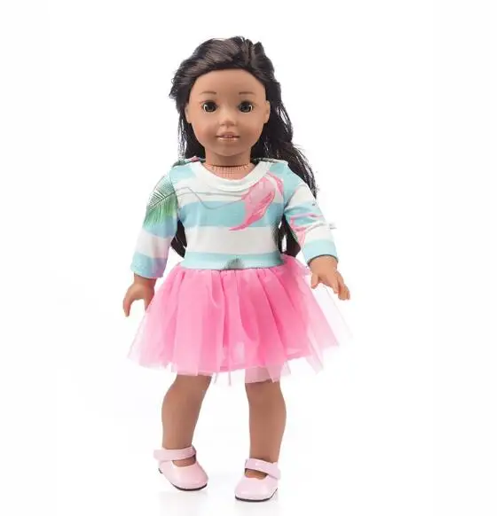 Модное платье одежда подходит с американским платье для девушки куклы 18 дюймовых кукол Одежда и аксессуары платья(обувь не входит в комплект