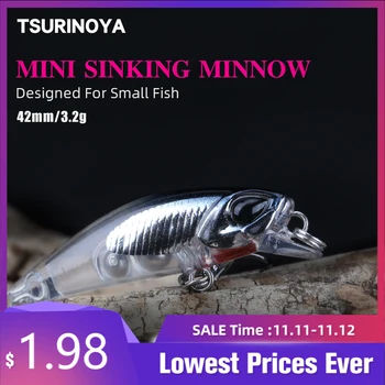 SPECIAL OFFER ❤️ TSURINOYA Fishing Lure DW29 Sinking Water Minnow Lure 42mm 3.2g Artificial Hard Bait With High Quality Hooks Crankbaits Pencil - discount item 55% OFF Sports & Entertainment