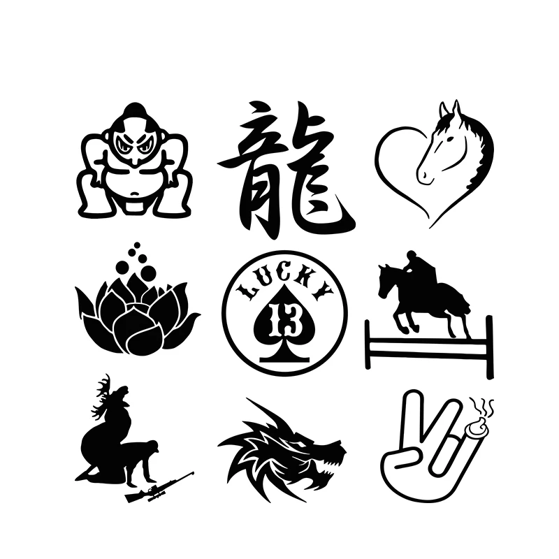 

DAWASARU Car Styling Funny Car Sticker JDM Lotus Flower Bubbles Cartoon Angry Sumo LUCKY 13 Vinyl Fashion Car Sticker 15 Cm*14cm