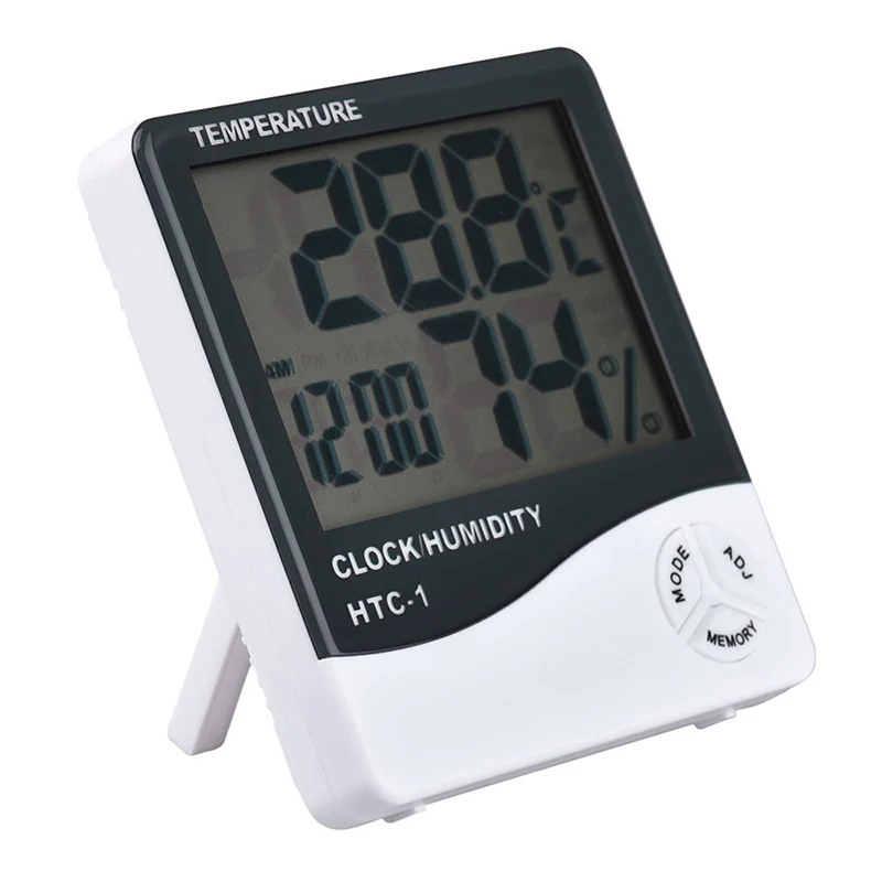 

HTC-1 Thermometer Indoor Room LCD Digital Electronic Hygrometer Measuring Temperature Humidity Meter Alarm Clock Weather Station
