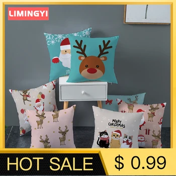 

LIMINGYI Christmas decorative Pillow Cover Christmas Cartoon Animal Car Sofa Pillow Cushion Cover Printing Pillowcase ZT052