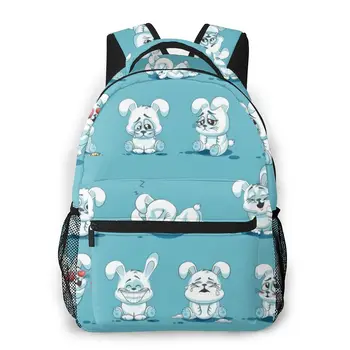 

OLN Women Backpack with Multiple Using Women Backpacks Cartoon Leveret Stickers Emoticons Female School Bag Girls Travel Bag