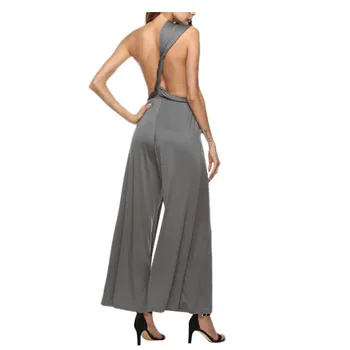 

Jumpsuits for Women 2020 Party One Shoulder Stylish Loose Backless Jumpsuits Summer Chiffon monos mujer elegante #30
