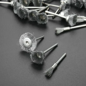 

60pcs Stainless Steel Wire Brushes Polishing Wooden Metals Electric Drill Angle Grinder Attachment Polisher Wheels