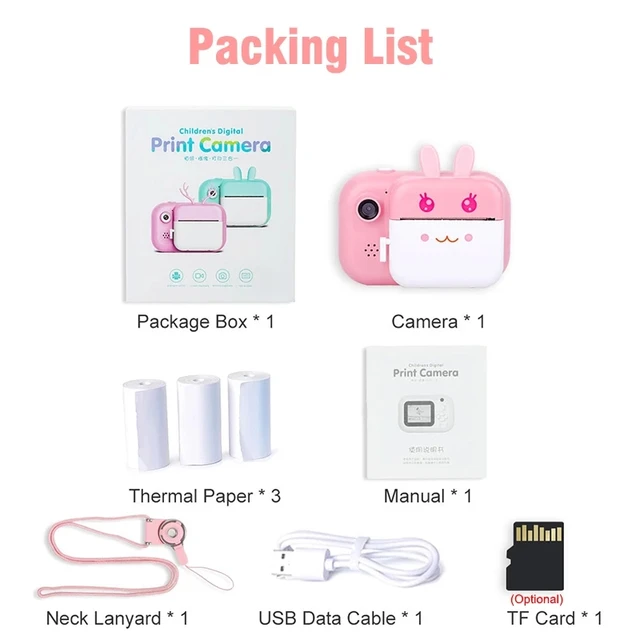 Children Instant Print Camera Thermal Printing Camera Digital Photo Camera Girl Toy Child Camera Video Recorder Birthday Gifts 6