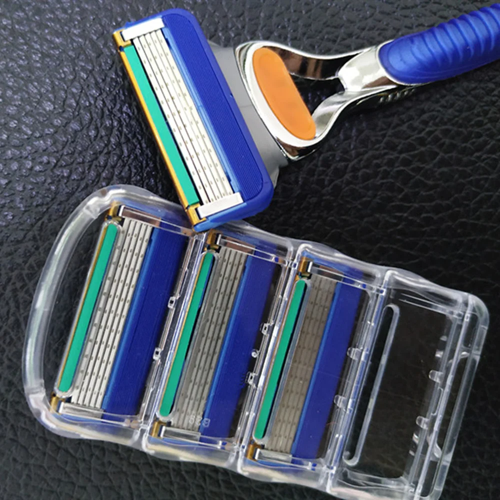 

4pcs/lot Excellent Shaving 5 Layers Razor Blades Compatible for Gillette Fusion For Men Face Care or Mache 3