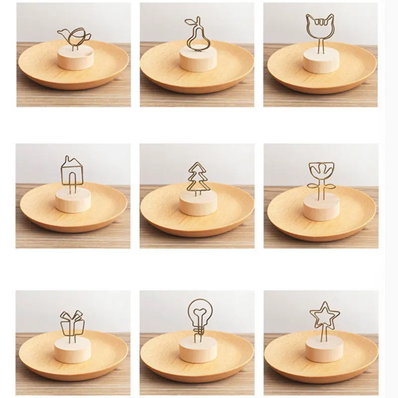4 см креативный круглый деревянный зажим для фотографий Настольный держатель