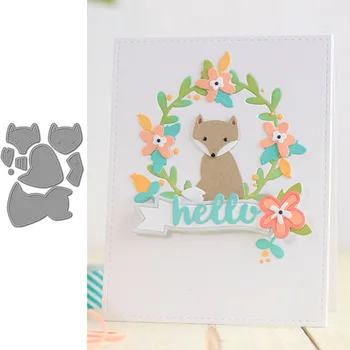 

Lovely Fox Animals Shape Metal Cutting Dies Stencil For Scrapbooking Album Embossing Decorative DIY Handcrafts Templates Model