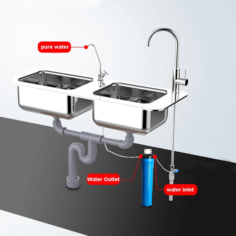 20 Inch Single Stage Water Filter Explosion-Proof Water Purifier Filter Bottle With 1 Micron PPF 12 34 Fittings And Spanner (9)