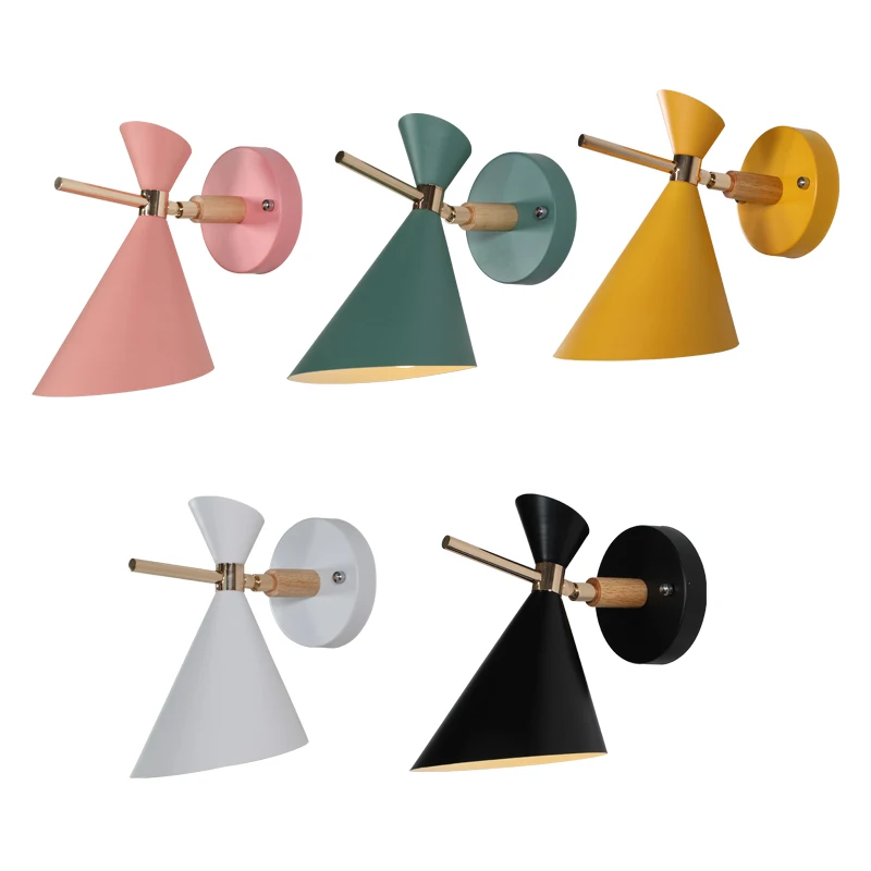 

Nordic macaroon 5 color Wall Lights bedside wall lamp wall sconce modern wall light for bedroom steering head E27 85-285V