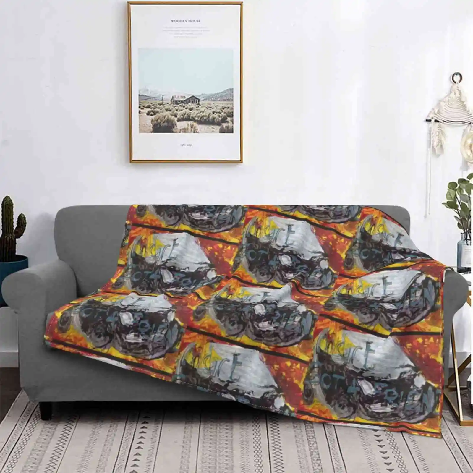 

Smart-1 Air Conditioning Soft Blanket Abstract Red Yellow Black Car Smart