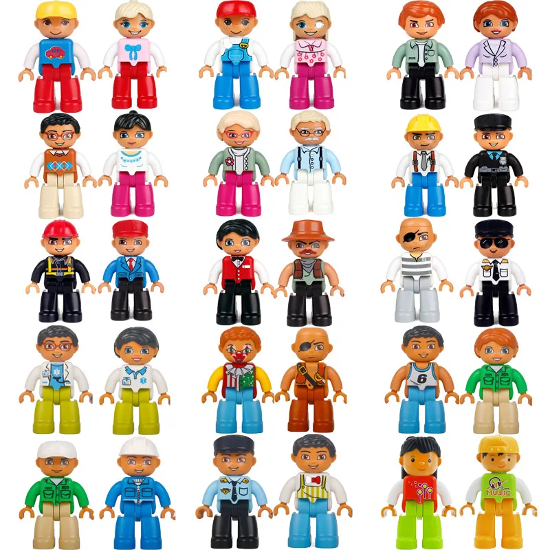 Hot Sale legoing Duplo Figures farm Action Figures Compatible Blocks With family police Building Blocks Education Toys For Baby