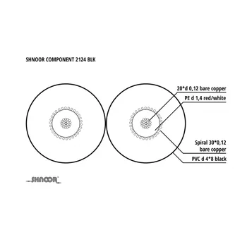 

2124blk-100m cable component unbalanced twin 2x2.4mm, 4x8mm 100m