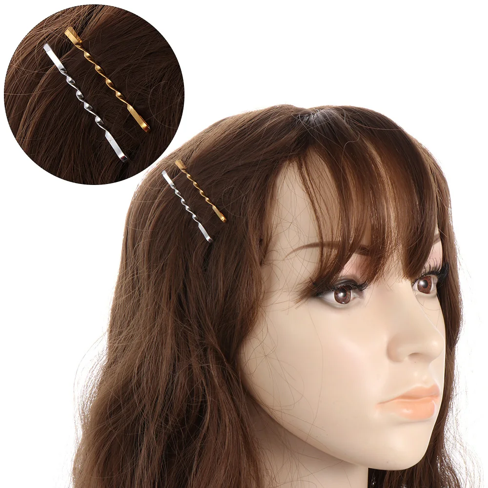 Hair Clips 24pcs/set 5.5cm Metal Barrettes Gold Silver Spiral Bobby Pins Women Girls Hair Styling Accessories