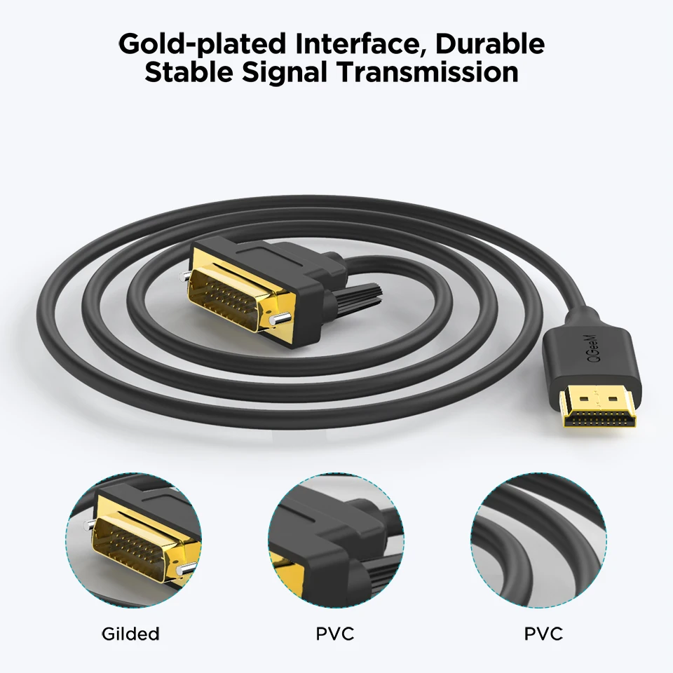HDMI to DVI Cable Adapter for Xiaomi Xbox Serries X PS5 PS4 TV Box to Splitter DVI-D 24+1 hdmi to dvi converter,hdmi compatible converter,hdmi to dvi cable