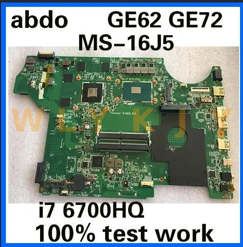 Для MSI GE62 GE72 MS-1795 MS-16J5 ноутбук материнская плата MS-17951 MS-16J51 с Процессор i7 6700HQ GPU GTX960M