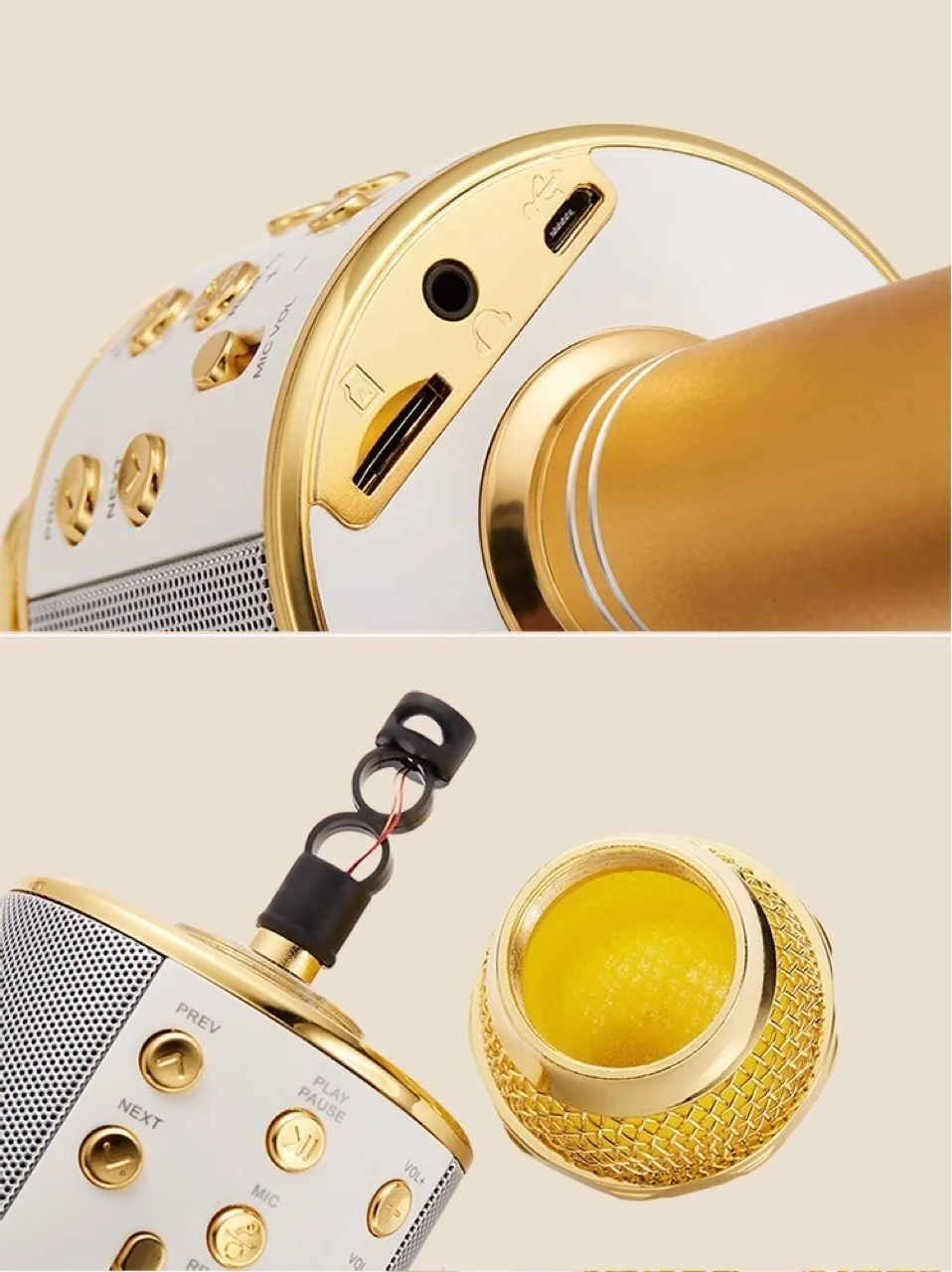 100% Original WSTER Version Bluetooth Wireless Microphone Speaker WS-858 Handheld Karaoke Sing Recorder KTV Mic For Andriod IOS