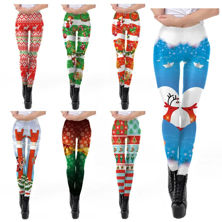 2023 Sexy Christmas leggings panties Women Winter Christmas print Plus Size  Woman autumn Woman clothes Spodnie waist - AliExpress