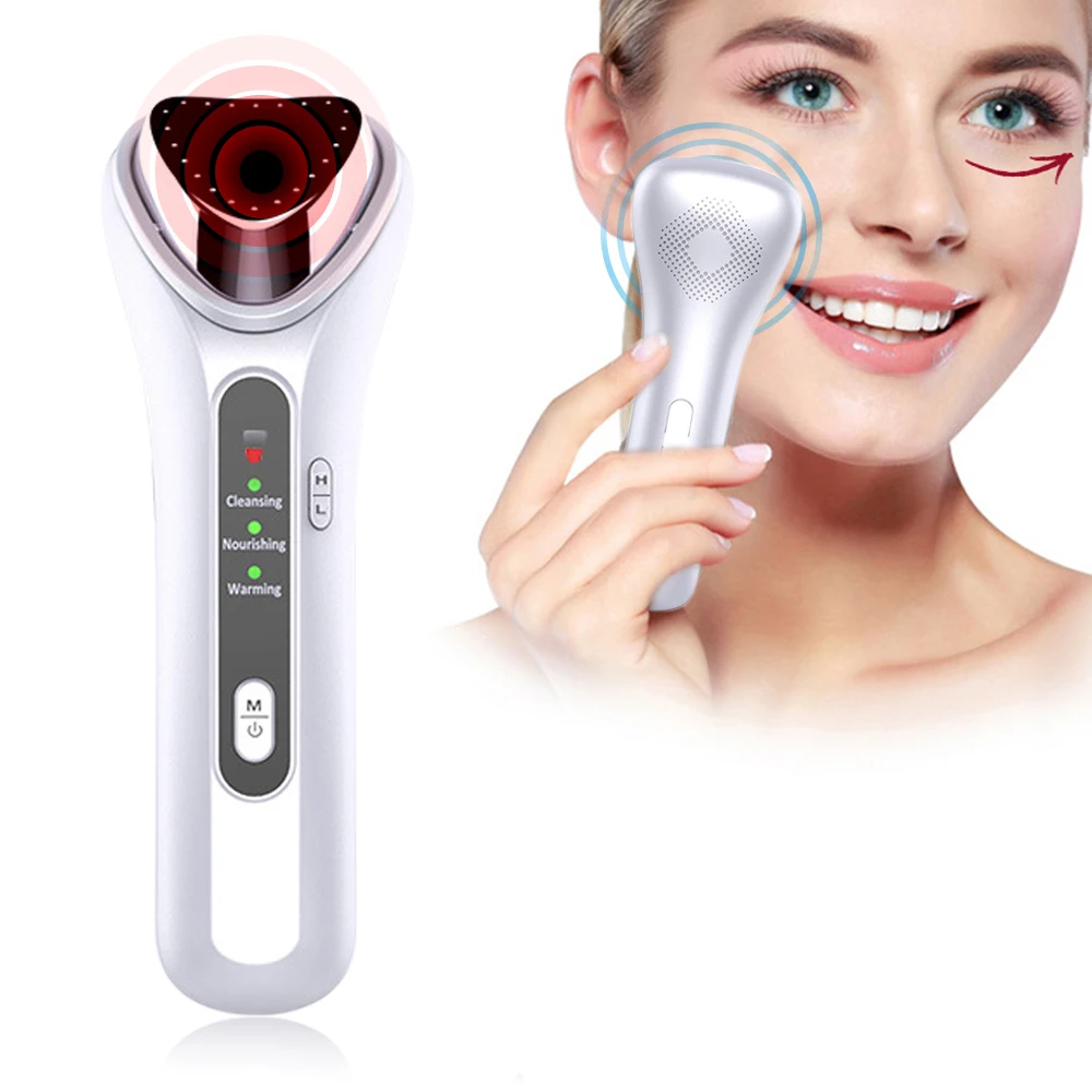 

Ultrasonic Face Lifting Warm Hot Therapy Massager Sonic Ion Vibration Clean Moisturize Wrinkle Removal Skin Tightening Device