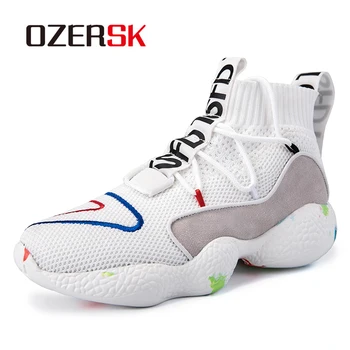 

OZERSK New Arrival Unisex Shoes Breathable Men Shoes Flyknit Men Sneakers Lightweight Run Shoes High Top Shoes Size 35-46