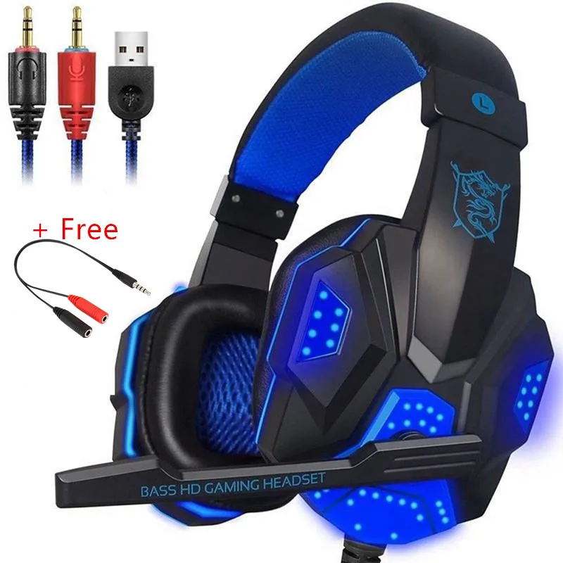 Игровая гарнитура PC780 с светодиодный фоном проводные наушники со стереозвуком и