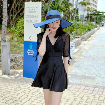 

One Piece Swimsuit Swimwear Women 2019 Swimsuits Woman Badpak Plus Size 1 Korean New Female Underwire Block Thin Bathing Suit