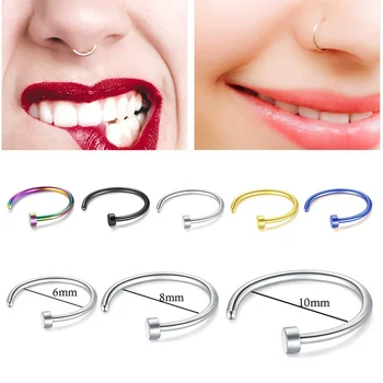 

New Medical Titanium Punk Clip on Fake Piercing Body Nose Lip Rings Unisex Nose Ring Women Septum Piercing Jewelry
