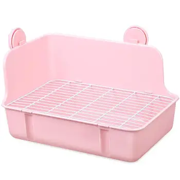 

POPETPOP Small Pet Toilet Lightweight Plastic Small Animal Cages Potty Portable Pet Pan for Hamster Pig Rabbit (Pink)